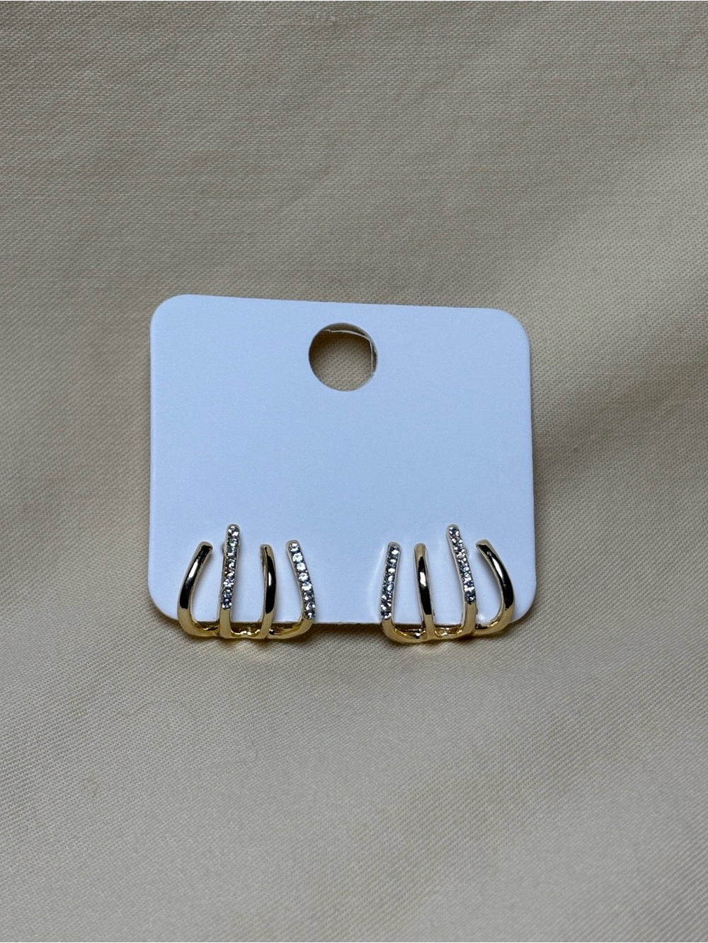 Gold and Silver Crystal Multi-Row Hoop Earrings - Women Accessories